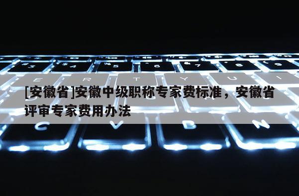 [安徽省]安徽中級職稱專家費標準，安徽省評審專家費用辦法